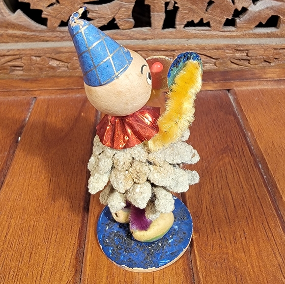 Vintage Spun Cotton Pinecone Clown Made in West Germany - Picture 6 of 10